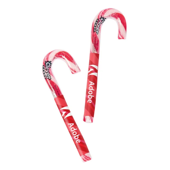 Large Candy Cane with Clear Label Promotional Large Candy Cane with Clear Label