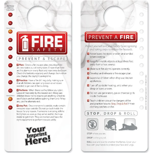 Promotional Hang Tag-Fire Safety