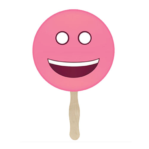 Promotional Pink Emoji Hand Fan