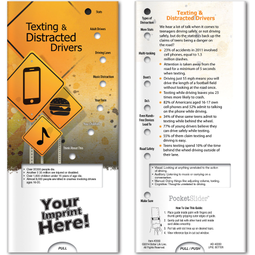 Promotional Pocket Slider Texting & Distracted Drivers