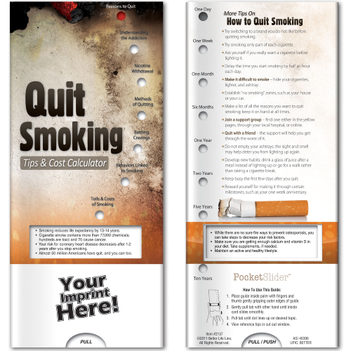 Promotional Pocket Custom Slider Stop Smoking