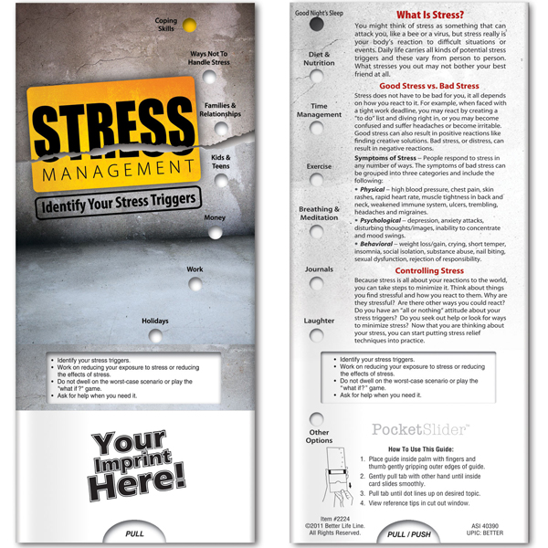 Promotional Pocket Slider: Stress Management