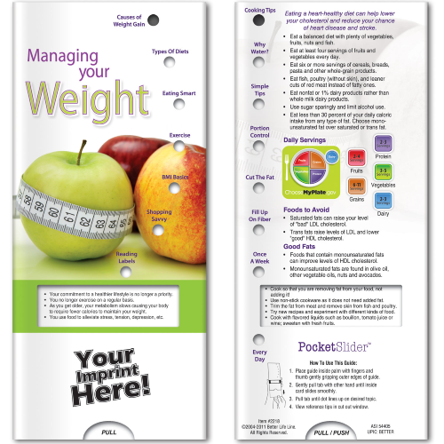 Promotional Managing Your Weight Pocket Slider
