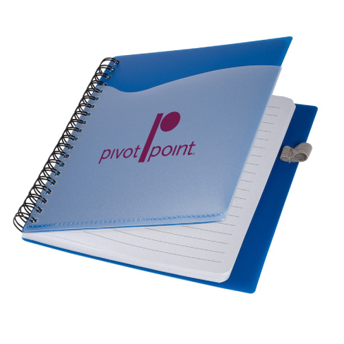 Promotional Polypro Notebook w/ Clear Front Pocket 