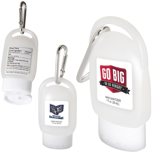 Promotional Hand Sanitizer in Carabiner Bottle - 1 oz. 
