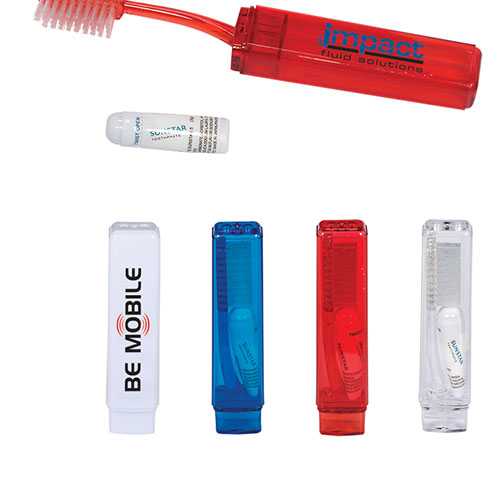Travel Toothbrush & Toothpaste with Custom Logo Imprint