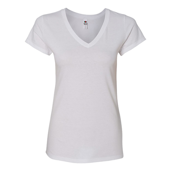 Promotional Fruit of the Loom® Sofspun® Ladies Junior Fit V-Neck - W