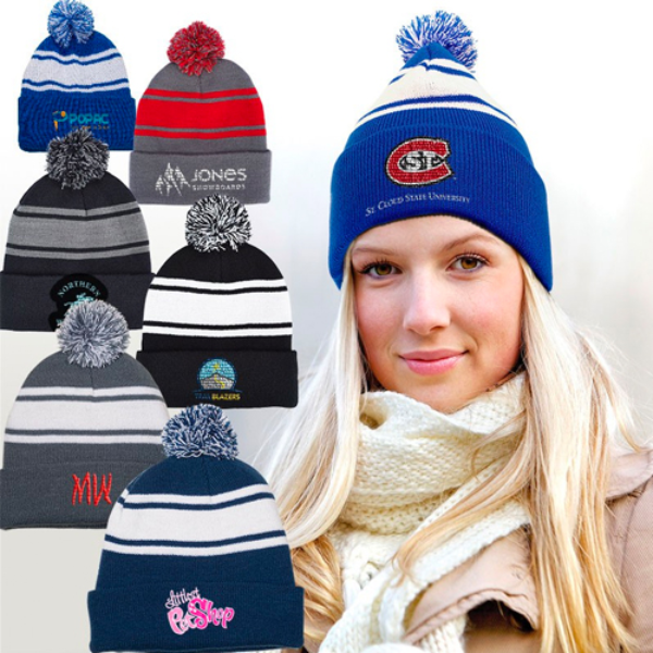 Promotional Knit Beanie w/ Pom Pom