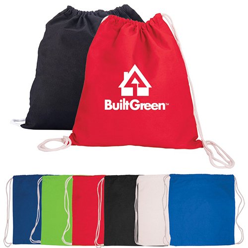 Promotional Cotton Drawstring Cinch-Up Backpack 