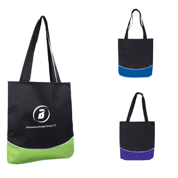 Promotional Color Curve Accent Panel Tote 