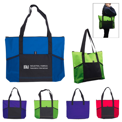 Promotional Jumbo Tradeshow Tote with Front Pockets 