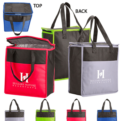 Promotional Two-Tone Insulated Non-Woven Grocery Tote 