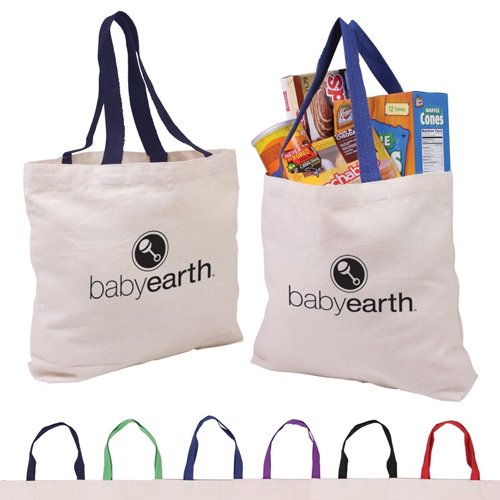 Promotional Cotton Canvas Tote w/ Accent Handles 