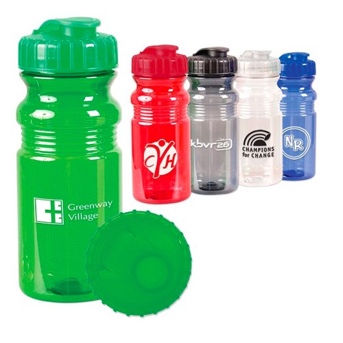 Promotional Translucent Sport Bottle w/ Snap Cap - 20oz.