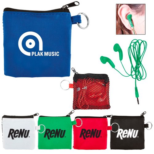 Promotional Ear Bud in Mesh Pouch 