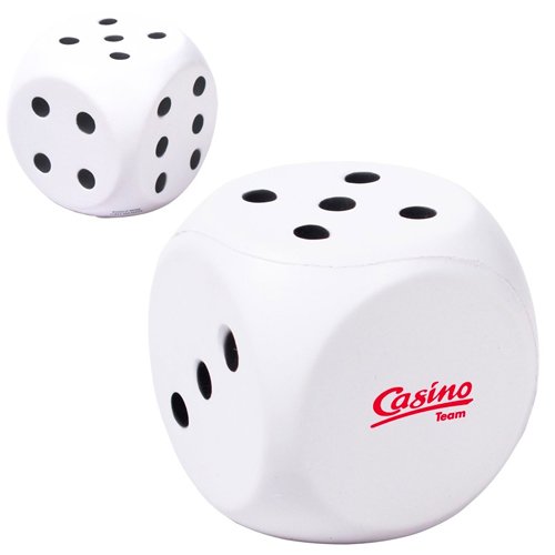 Promotional White Dice Stress Reliever 