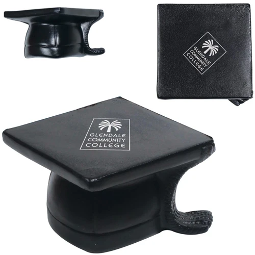 Promotional Graduation Cap Stress Reliever - Black 