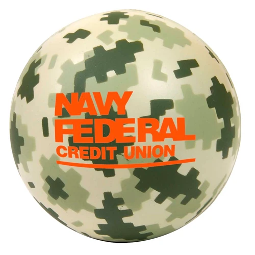 Promotional Digi Camo Round Stress Reliever 