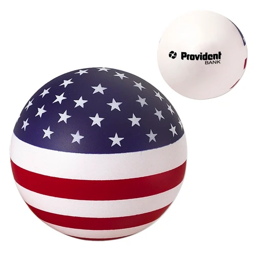 Promotional USA Patriotic Round Stress Reliever 