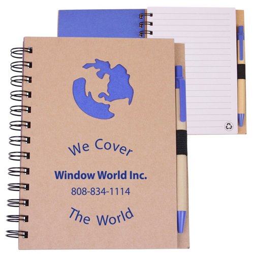 Promotional Ecoshapes™ Recycled Notebook: Globe 