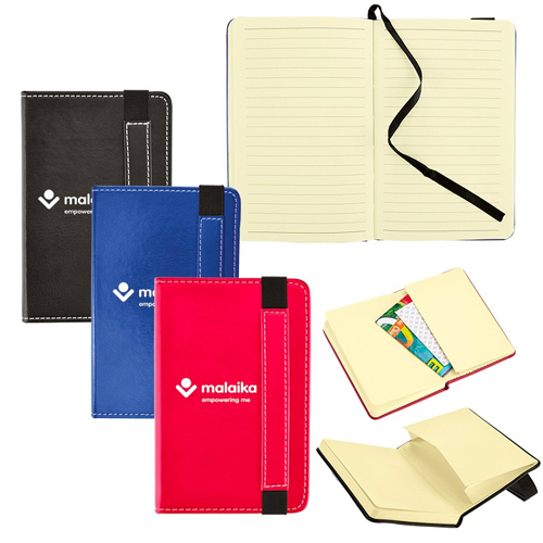 Bound Journal w/ Expandable Pocket 3" x 5" Notebooks 2.95 Ea