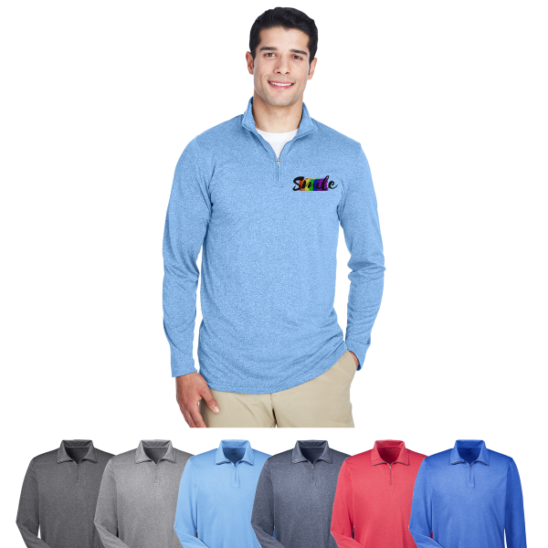 View Image 2 of UltraClub® Men's Cool & Dry Performance Quarter-Zip
