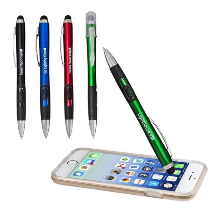 Promotional Light Up Your Logo Pen/Stylus w/ Matte Finish 