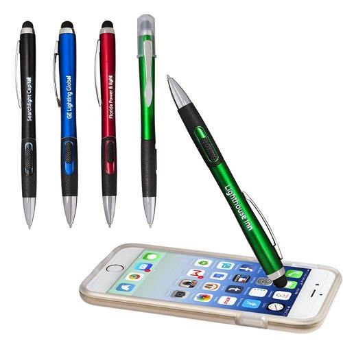 Promotional Light Up Your Logo Pen/Stylus w/ Matte Finish 