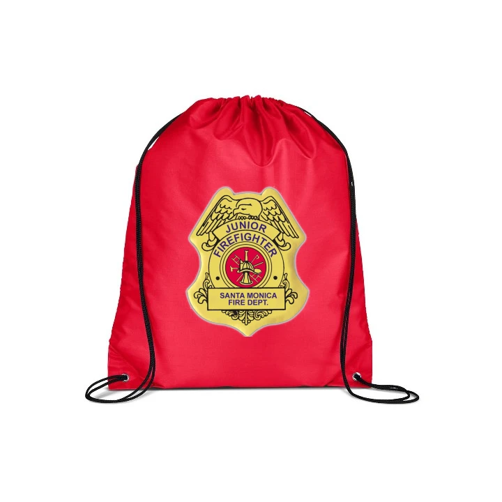 Promotional Red Cinch Up Drawstring Backpack 