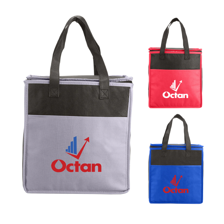 Promotional Two-Tone Insulated Non-Woven Grocery Tote 