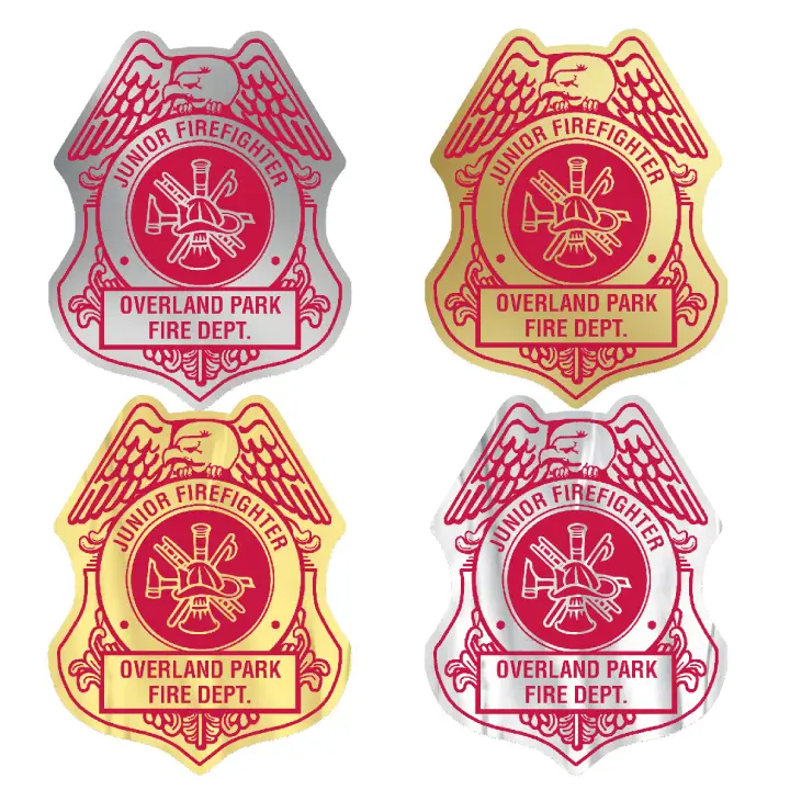 Promotional Fire Fighter Badge Sticker
