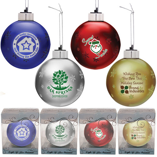 Promotional Light-Up Glass Ornament