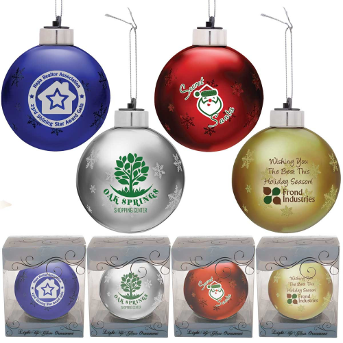 Promotional Light-Up Glass Ornament