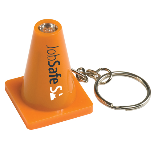 Promotional Light Up Safety Cone Keytag