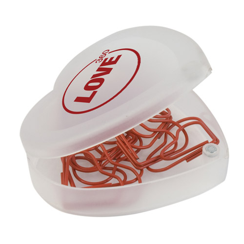 Promotional Heart Shaped Paper Clips & Case