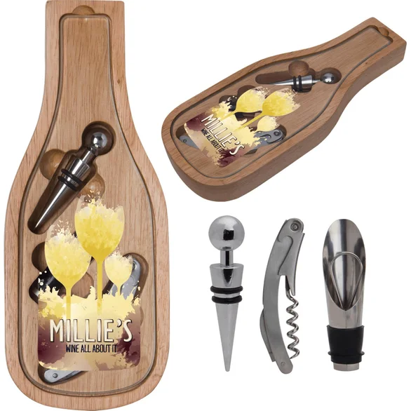 Promotional Bamboo Cheese & Wine Set