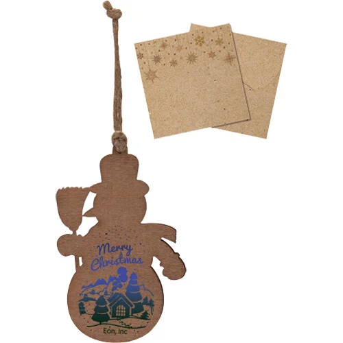 Promotional Snowman Wood Ornament