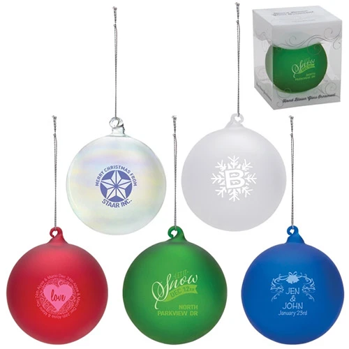 Promotional Custom Hand Blown Glass Ornament