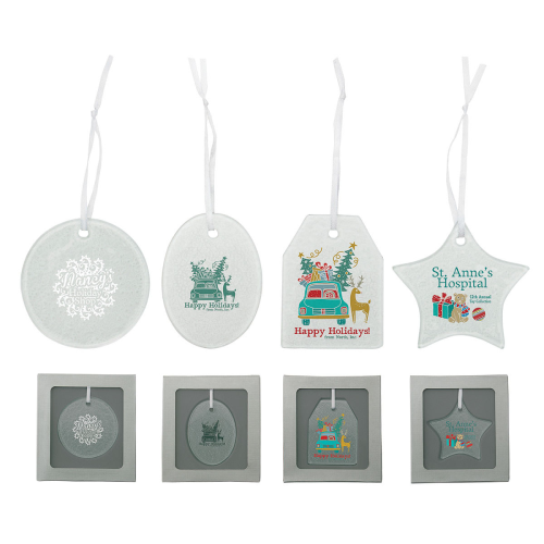 Promotional Hammered Glass Ornament