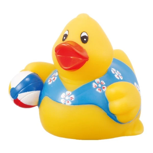 Promotional Rubber Beach Party Duck w/ Ball