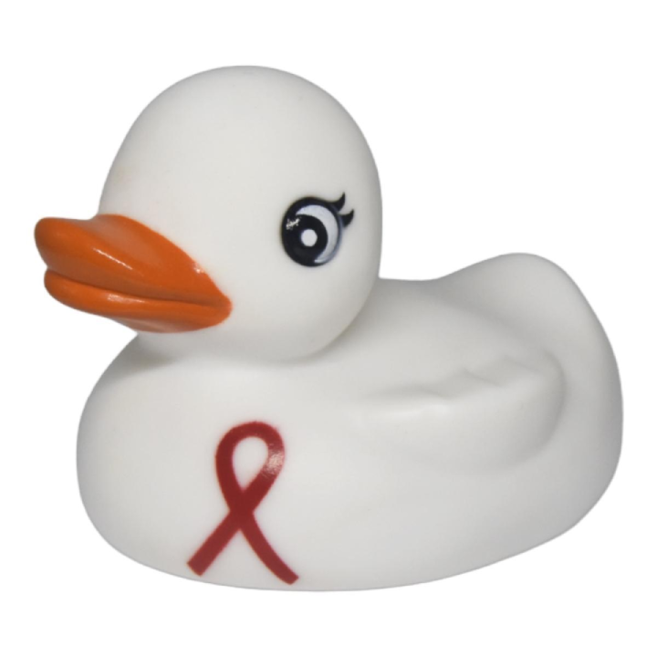 Promotional Red Ribbon Rubber Duck
