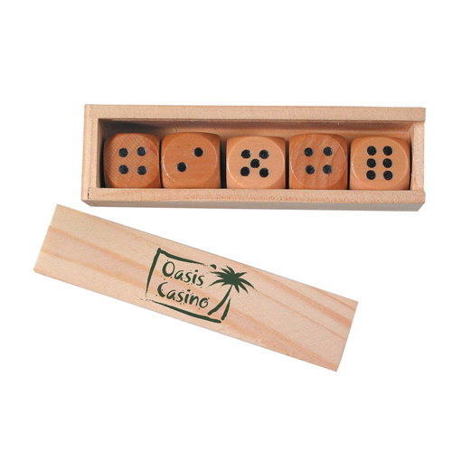Wooden Dice in Box Just Plain Fun Items