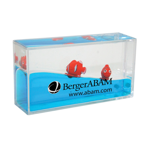 Promotional Mini Clownfish Liquid Wave Paperweight