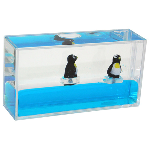 Promotional Mini Penguin Liquid Wave Paperweight