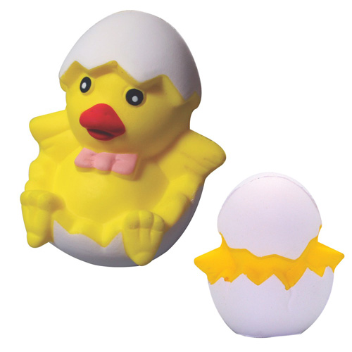 Promotional Chick in Egg Squeezies Stress Reliever