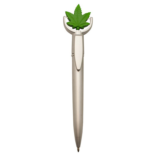 Promotional Cannabis Leaf Squeeze Top Pen