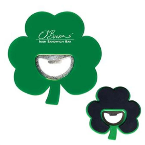 Promotional Shamrock Coaster Bottle Opener