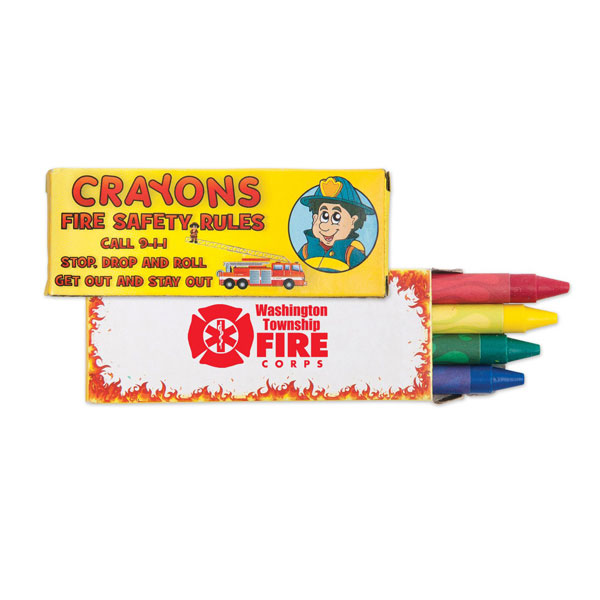 Promotional 4 Pack Fire Safety Crayons 