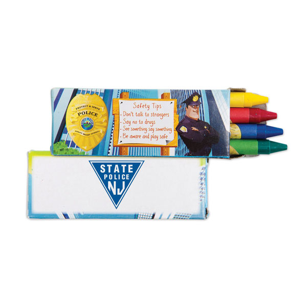 Promotional 4 Pack Police Crayons 