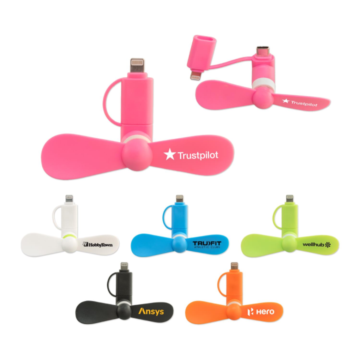 Promotional Phone Fan with Connector